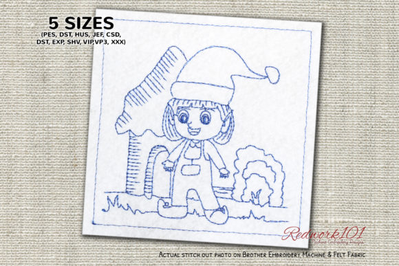 Charming Girl Elf Bluework for Handmade Gifts