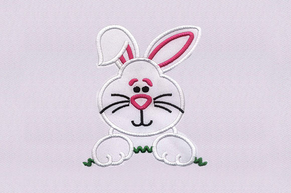 Charming White Bunny Rabbit Embroidery Design
