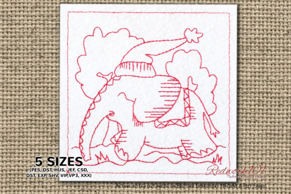 Christmas Baby Elephant Redwork: A Charming Addition