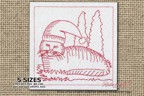 Christmas Cat Design: A Charming Embroidery Choice
