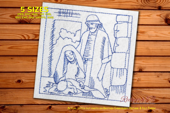 Christmas Nativity Scene: A Charming Embroidery Design