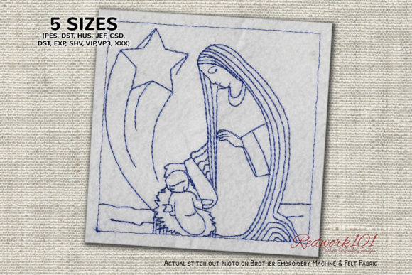 Christmas Nativity Scene Redwork: A Festive Addition