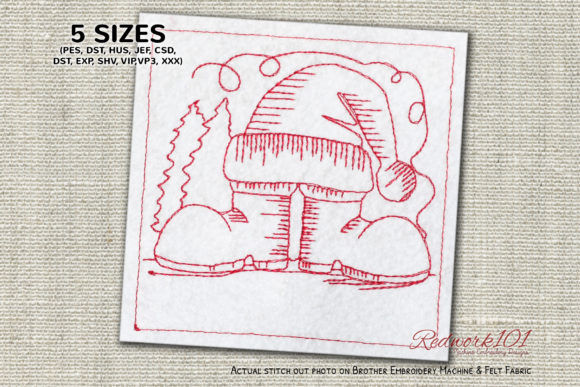 Christmas Shoes Lineart: A Festive Embroidery Delight