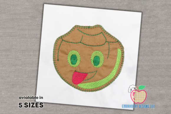 Coconut with the Pink Tongue: A Charming Embroidery Design