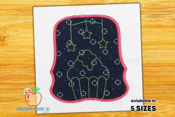 Cup Cake with the Stars Applique: A Sweet Delight