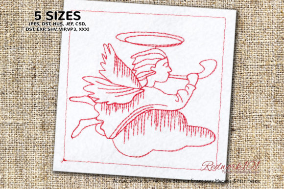 Cute Angel Bluework: A Charming Embroidery Design