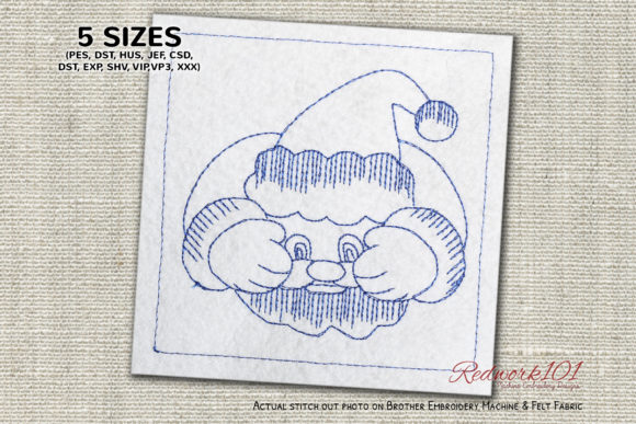 Embroidered Santa Claus with Hands: A Festive Touch