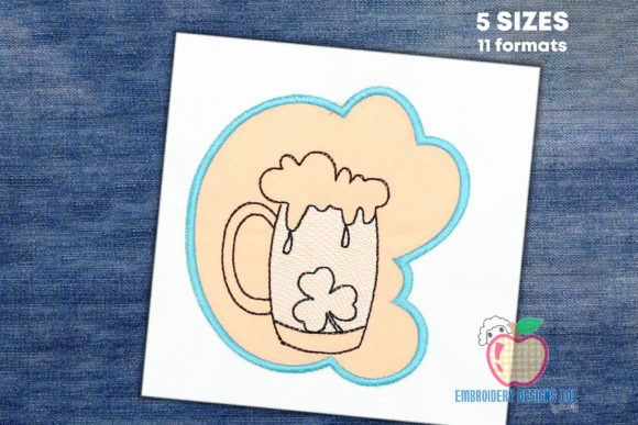 Eye-Catching Mug of Beer with Full Beer Applique