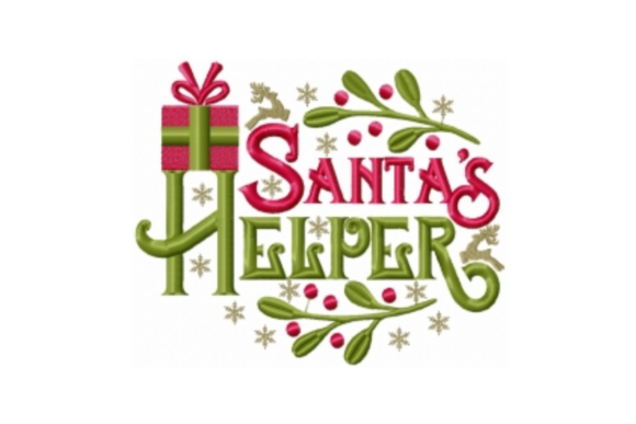 Joyful Santa's Helper for Festive Embroidery