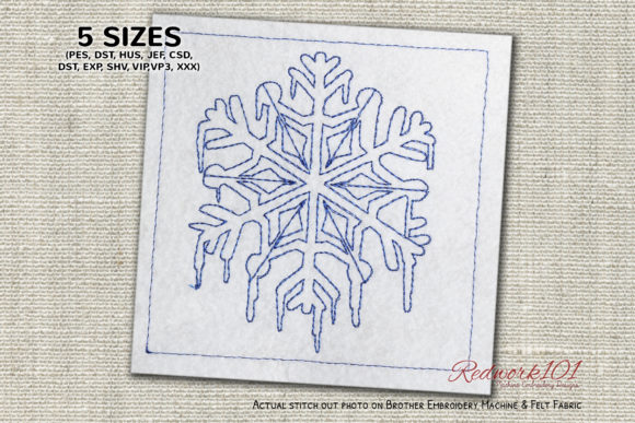 Melting Snowflake Outline Redwork Review