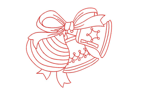 Redwork Christmas Bells with Bow: A Festive Touch